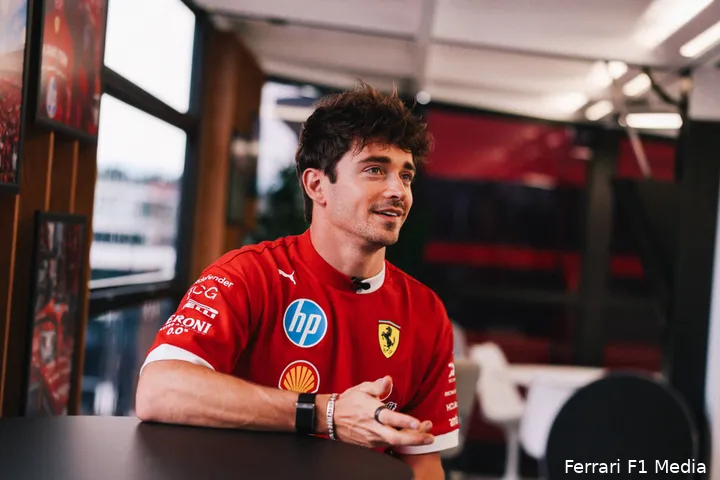 <i>Leclerc weer eens op het podium in Oostenrijk.</i>