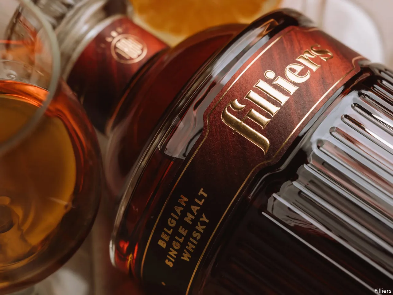 Filliers Belgian Single Malt Whisky Orange Wine Cask Finish fles
