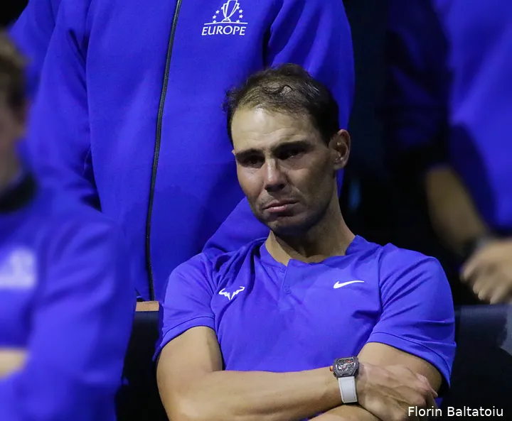 Rafa Nadal struggled to contain his emotions during Federer's final moments