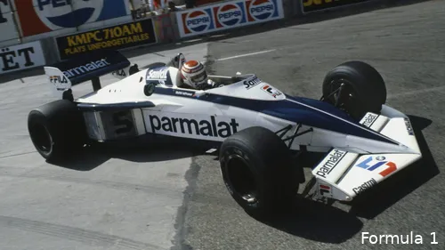 De BT52-bolide van Brabham waarmee Nelson Piquet in 1983 wereldkampioen werd.