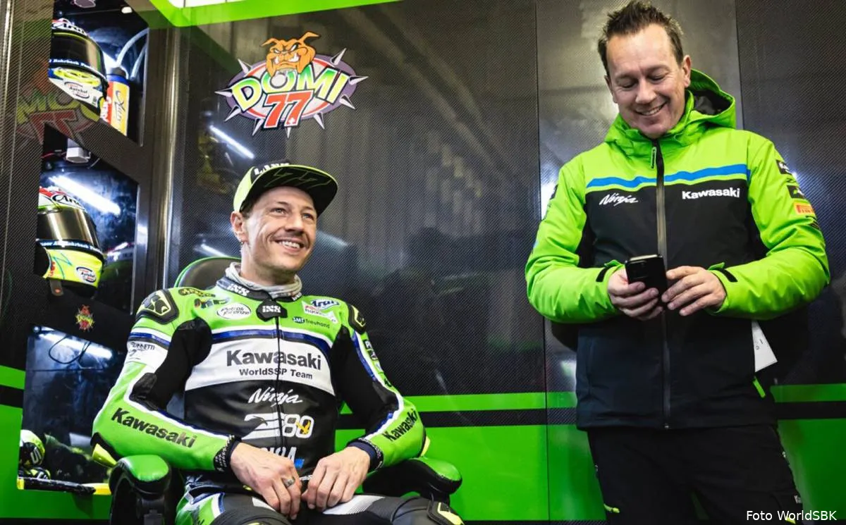 Aegerter e Puccetti ai test del team Kawasaki WorldSSP