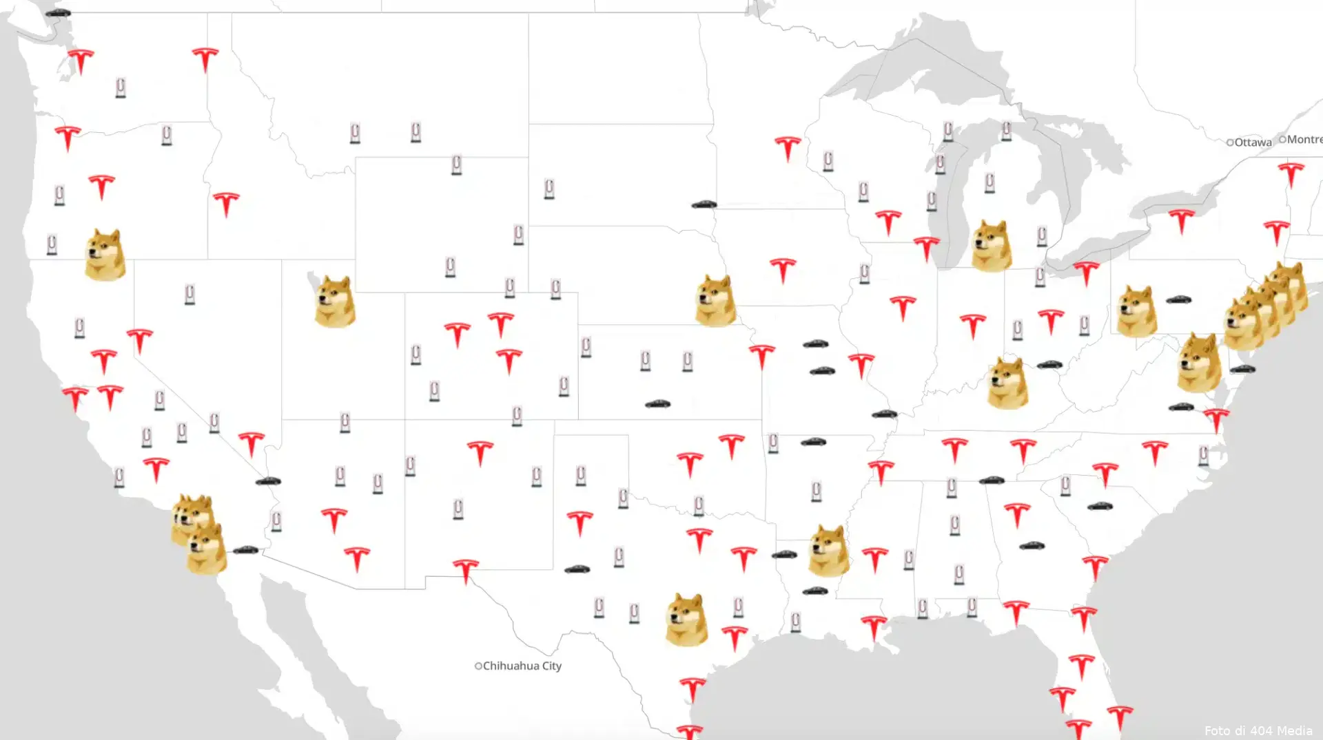 tesla map