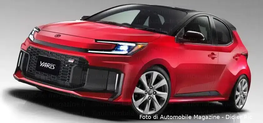 la cinquieme generation de la toyota yaris arrivera en 2026 elle reprendra la theme du museau en nez de requin marteau des dernieres realisations de la marque