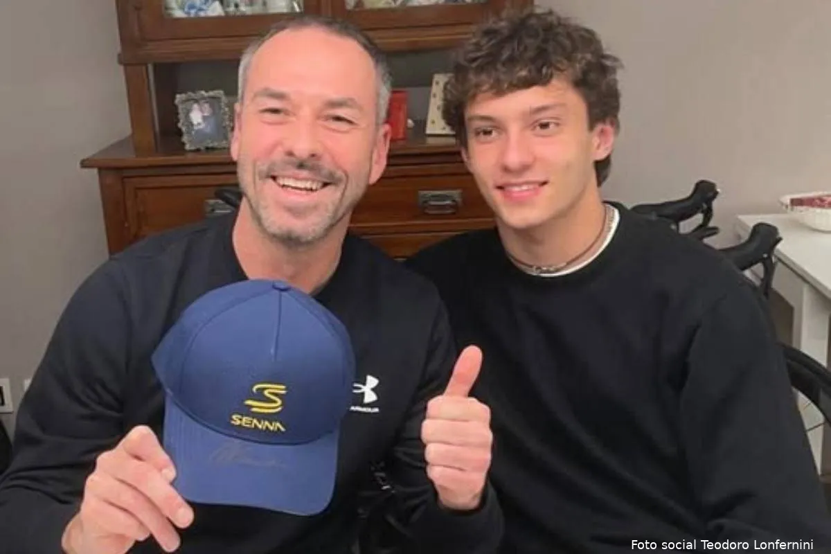 Il Segretario di Stato di San Marino Teodoro Lonfernini con Kimi Antonelli