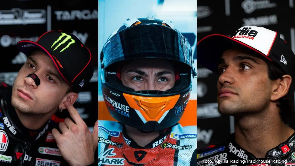 Jorge Martin, Raul Fernandez e Marco Bezzecchi piloti Aprilia MotoGP