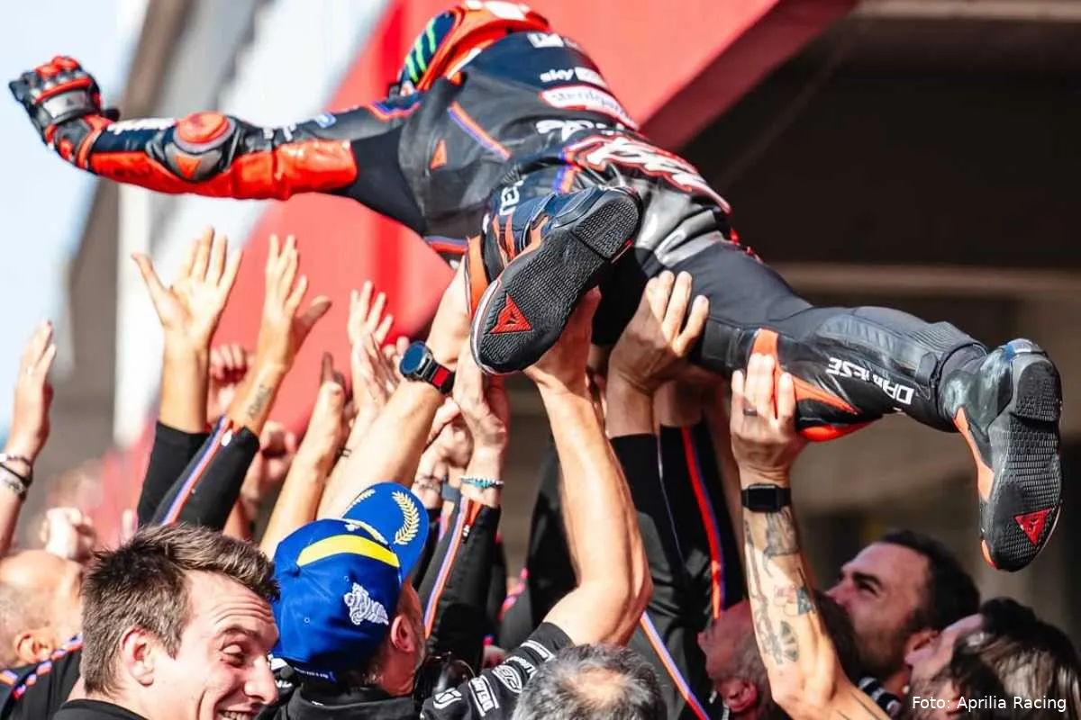 Marco Bezzecchi pilota Aprilia MotoGP a Portimao