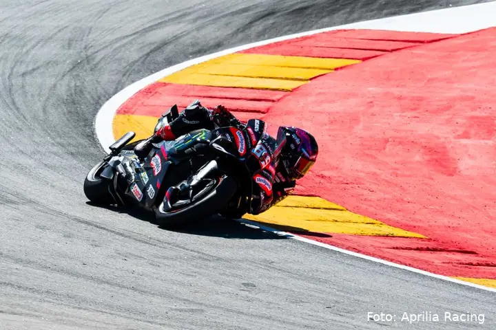 Jorge Martin rides the Aprilia MotoGP at Aragon