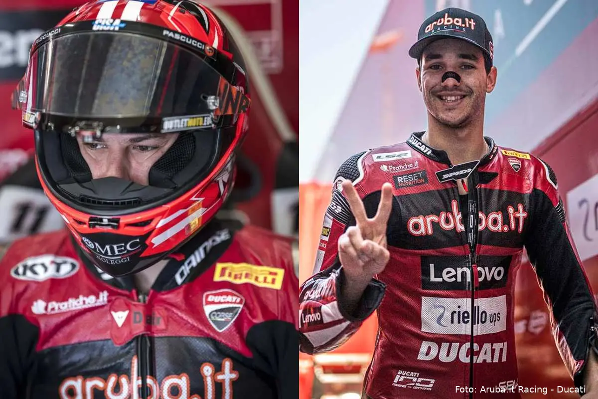 Nicolo Bulega e Iker Lecuona piloti Ducati Superbike WorldSBK a Balaton Park, Ungheria