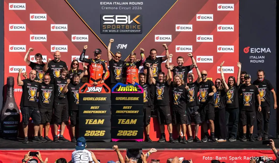 Barni Spark Racing Team Superbike celebrates at the Cremona Circuit