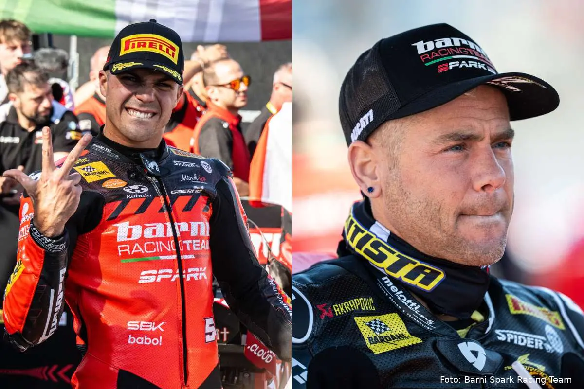 Yari Montella e Alvaro Bautista piloti del team Barni Superbike WorldSBK