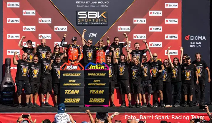 Barni Spark Racing Team Superbike celebrates at the Cremona Circuit
