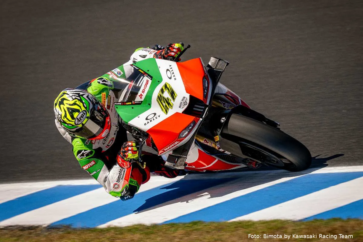 Axel Bassani pilota Bimota Superbike guida la KB998 Rimini nel test SBK a Phillip Island