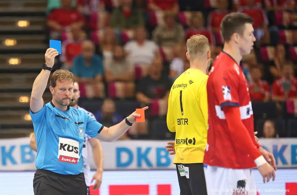 hvad betyder blat kort i handbold