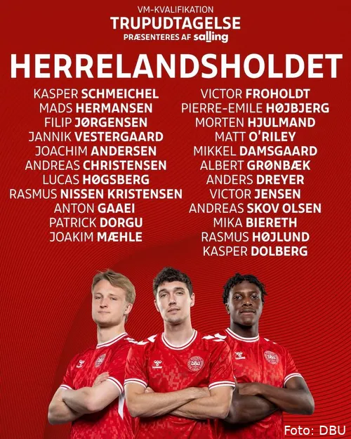 Landsholdet udtaget august 2025