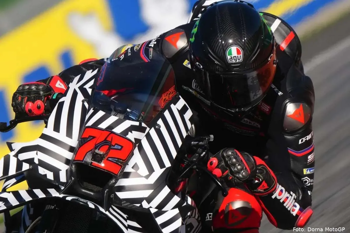 Marco Bezzecchi pilota Aprilia MotoGP nel test a Valencia