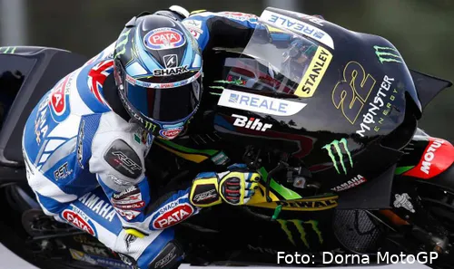 Alex Lowes on the Tech3 Yamaha M1 during the MotoGP test at Brno