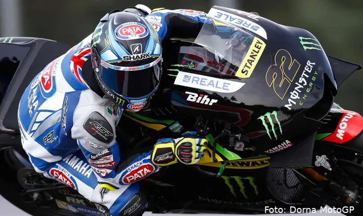 Alex Lowes on the Tech3 Yamaha M1 during the MotoGP test at Brno