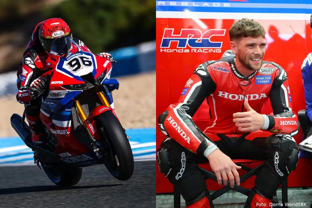 Jake Dixon pilota Honda HRC Superbike nel Jerez Test