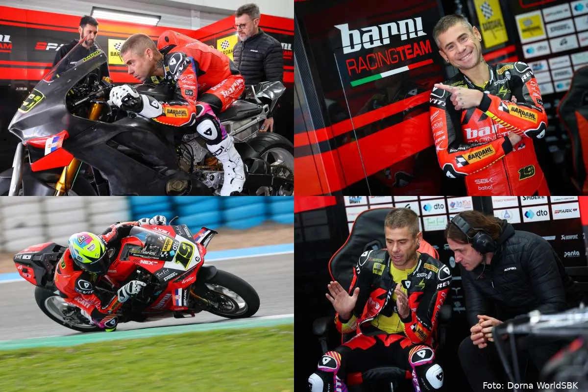 Alvaro Bautista pilota Barni Spark Racing Team Superbike SBK nel Jerez Test
