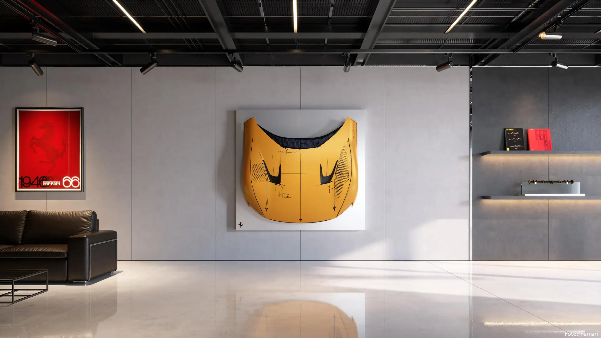 Ferrari-kunst-aan-de-muur-12Cilindri-kantoor