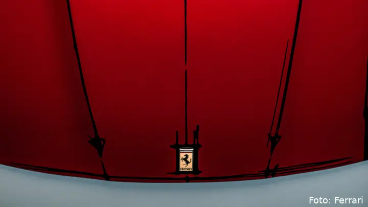 Ferrari-kunst-aan-de-muur-12Cilindri-rood
