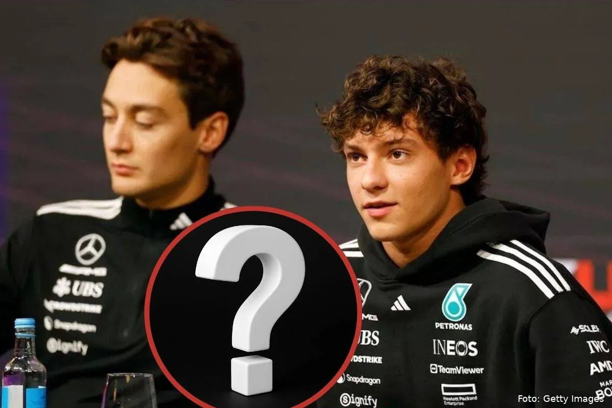 George Russell Andrea Kimi Antonelli spørgsmålstegn