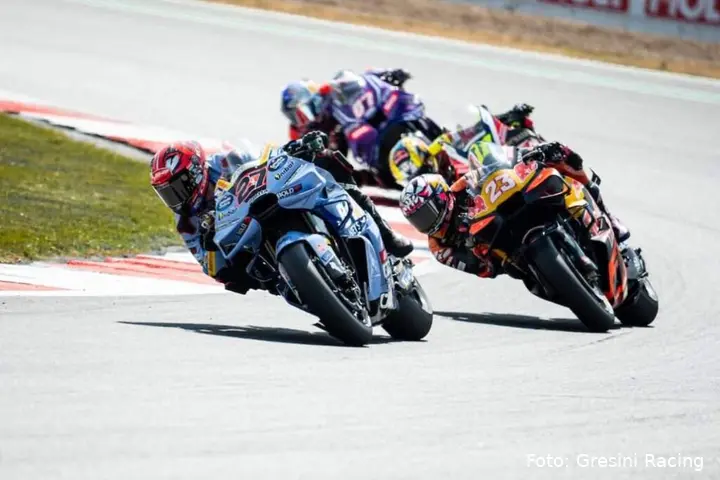 Iker Lecuona and Enea Bastianini race in the MotoGP at Silverstone