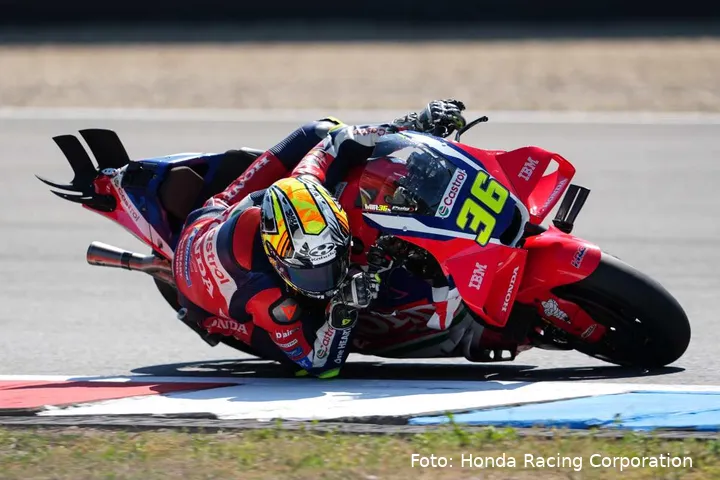 Joan Mir rides the Honda RC213V MotoGP at Assen