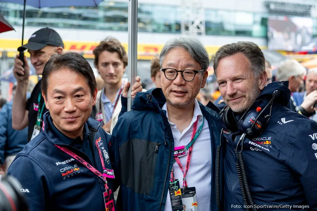 Koji Watanabe + Toshihiro Mibe + Christian Horner + Red Bull + Honda