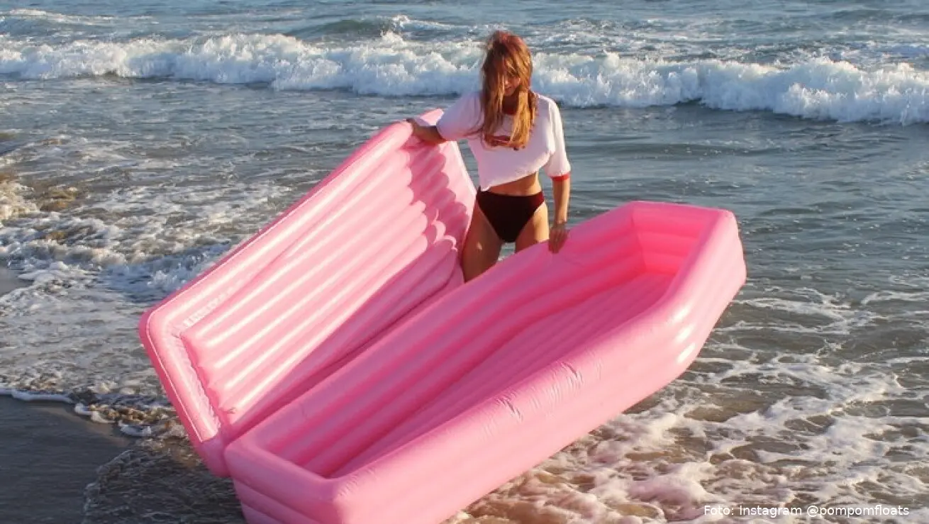 roze opblaas kist