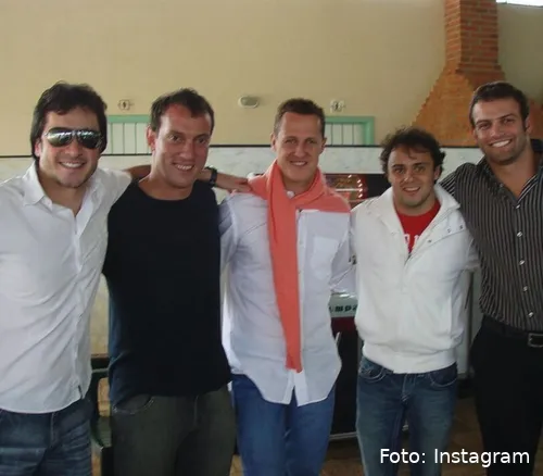 <i>Michael Schumacher og venner, dengang alt var godt for den tidligere verdensmester</i>