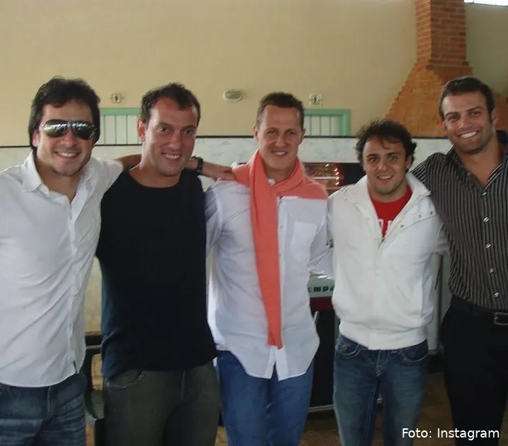 <i>Michael Schumacher og venner, dengang alt var godt for den tidligere verdensmester</i>