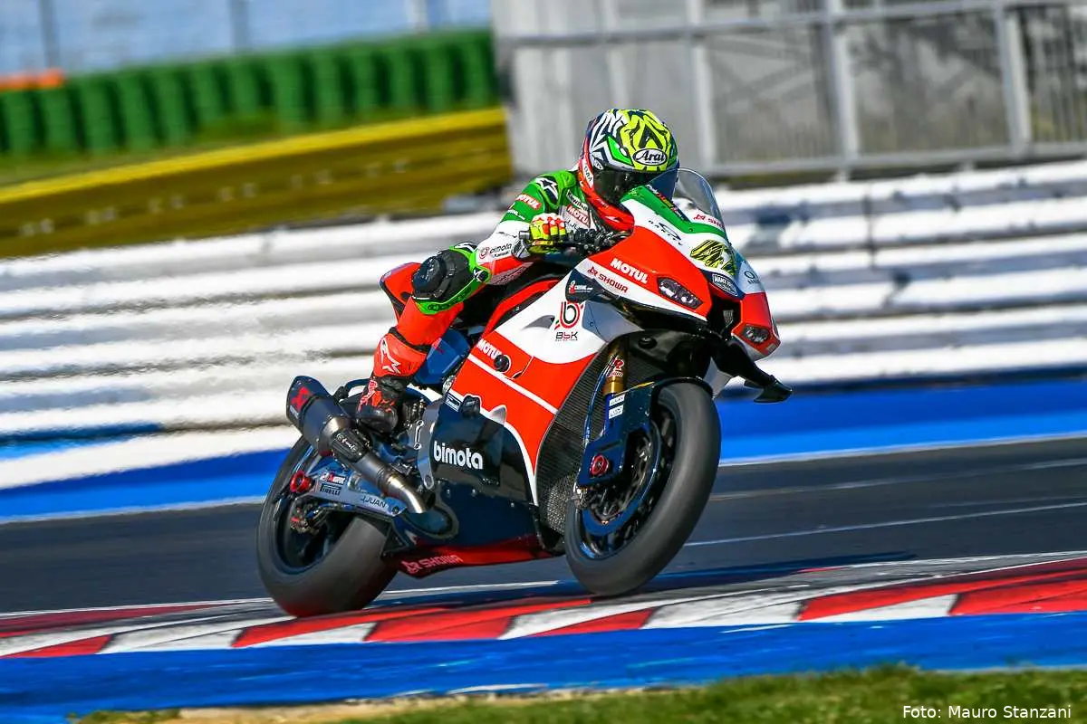 Axel Bassani pilota Bimota Superbike nel Misano Test WorldSBK