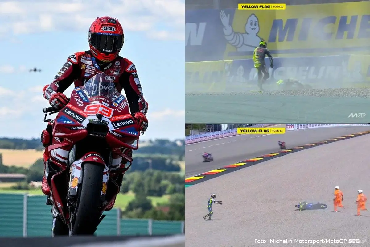 Marc Marquez, Alex Marquez e Diggia nella gara MotoGP al Sachsenring