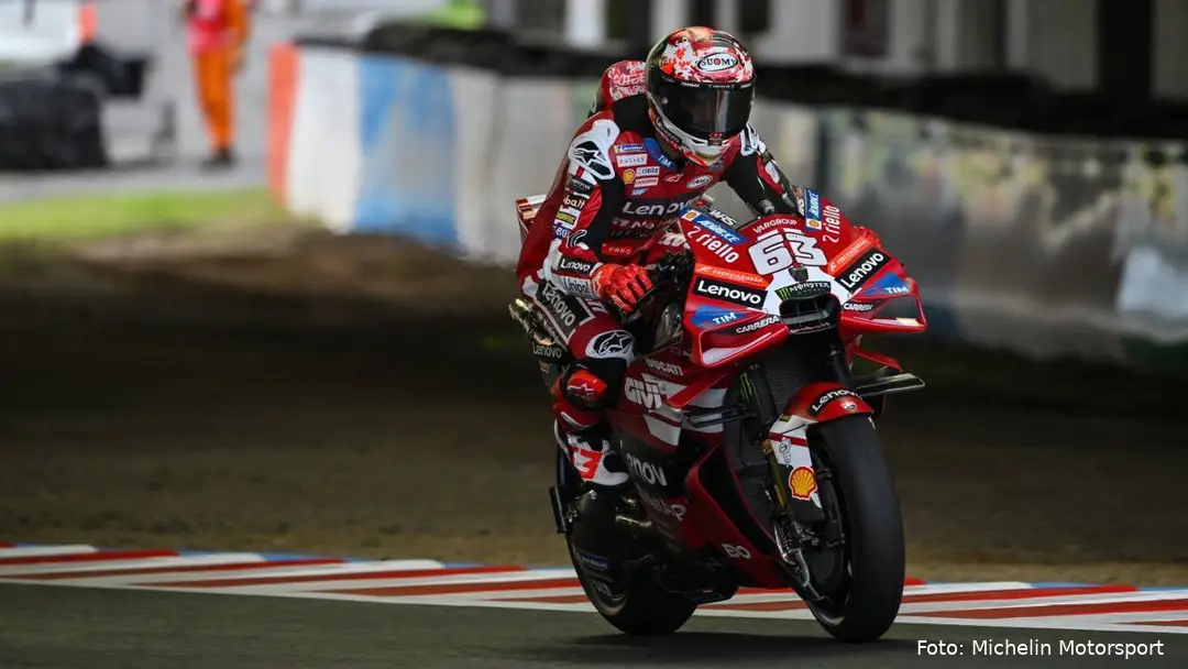 Pecco Bagnaia rides the Ducati MotoGP at Motegi