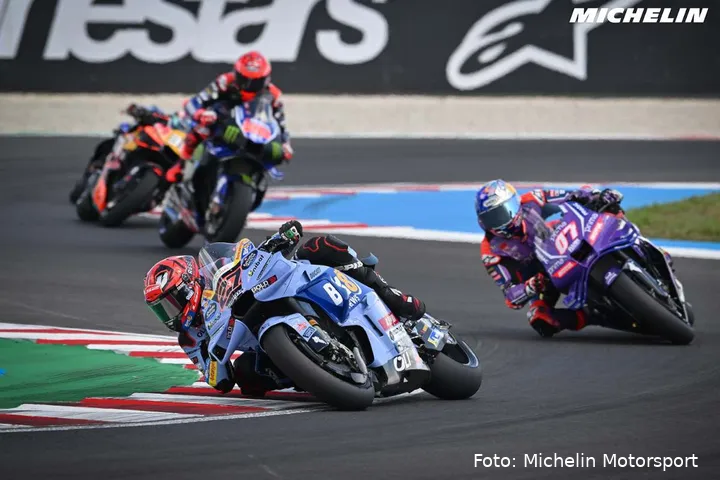 Iker Lecuona rides the Gresini Ducati in the MotoGP race in Hungary