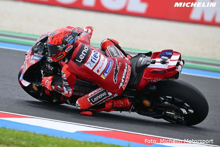 Marc Marquez, MotoGP rider, rides the Ducati during Practice at Balaton Park