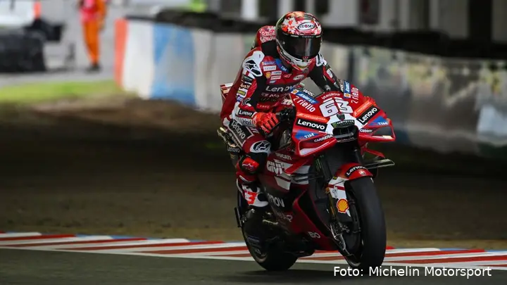 Pecco Bagnaia rides the Ducati MotoGP at Motegi
