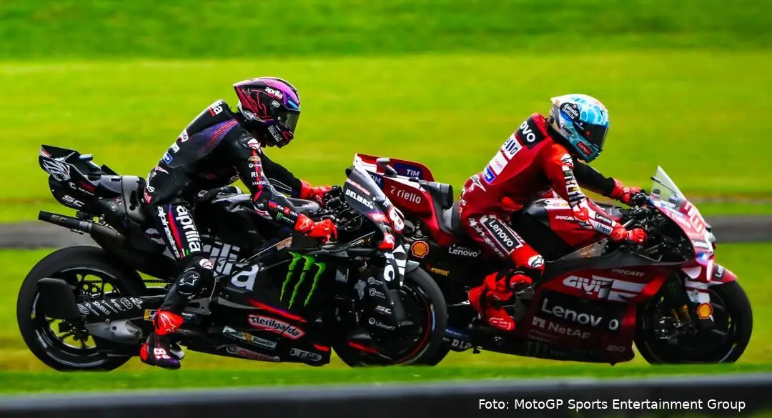 Marc Marquez e Jorge Martin durante la sprint race MotoGP a Phillip Island