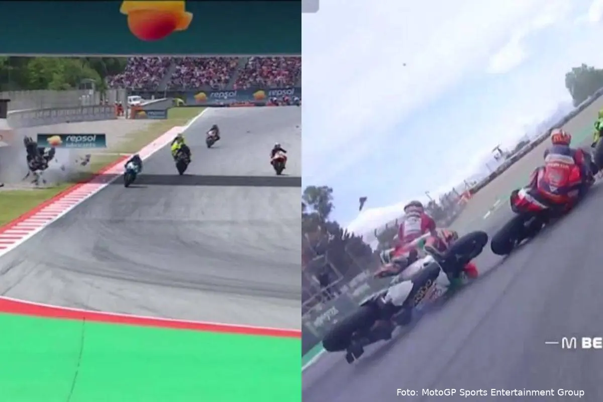 Incidenti Alex Marquez Acosta Diggia Zarco Bagnaia Marini MotoGP Barcellona