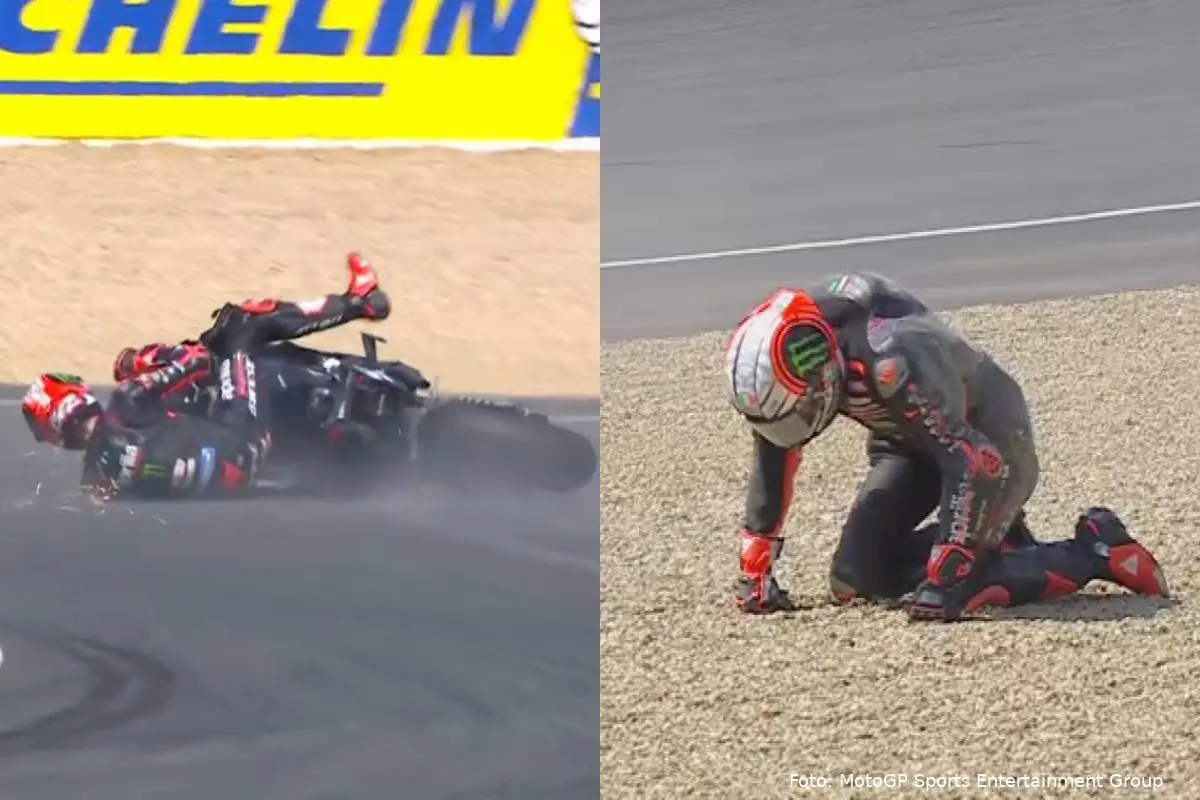 Marco Bezzecchi caduto nella sprint race MotoGP a Brno