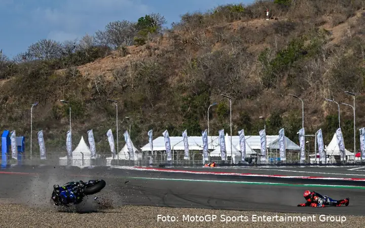 Quartararo's crash during MotoGP Practice at Mandalika