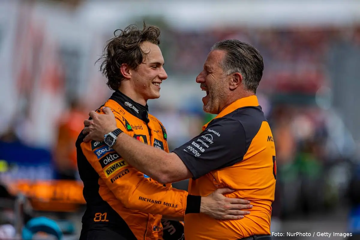 Oscar Piastri + Zak Brown + McLaren