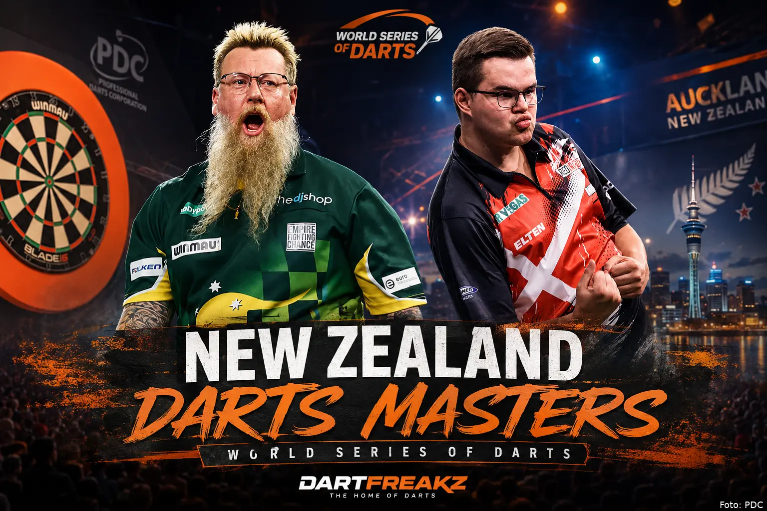 Gian van Veen en Simon Whitlock New Zealand Darts Masters