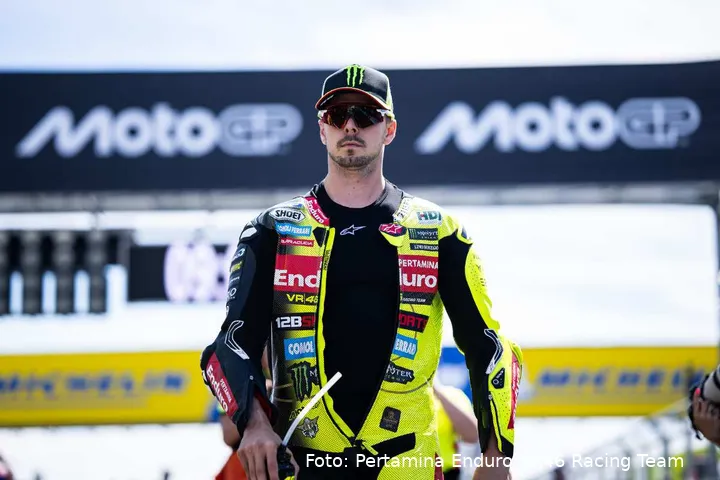 Fabio Di Giannantonio, VR46 MotoGP team rider, walks at Balaton Park Circuit
