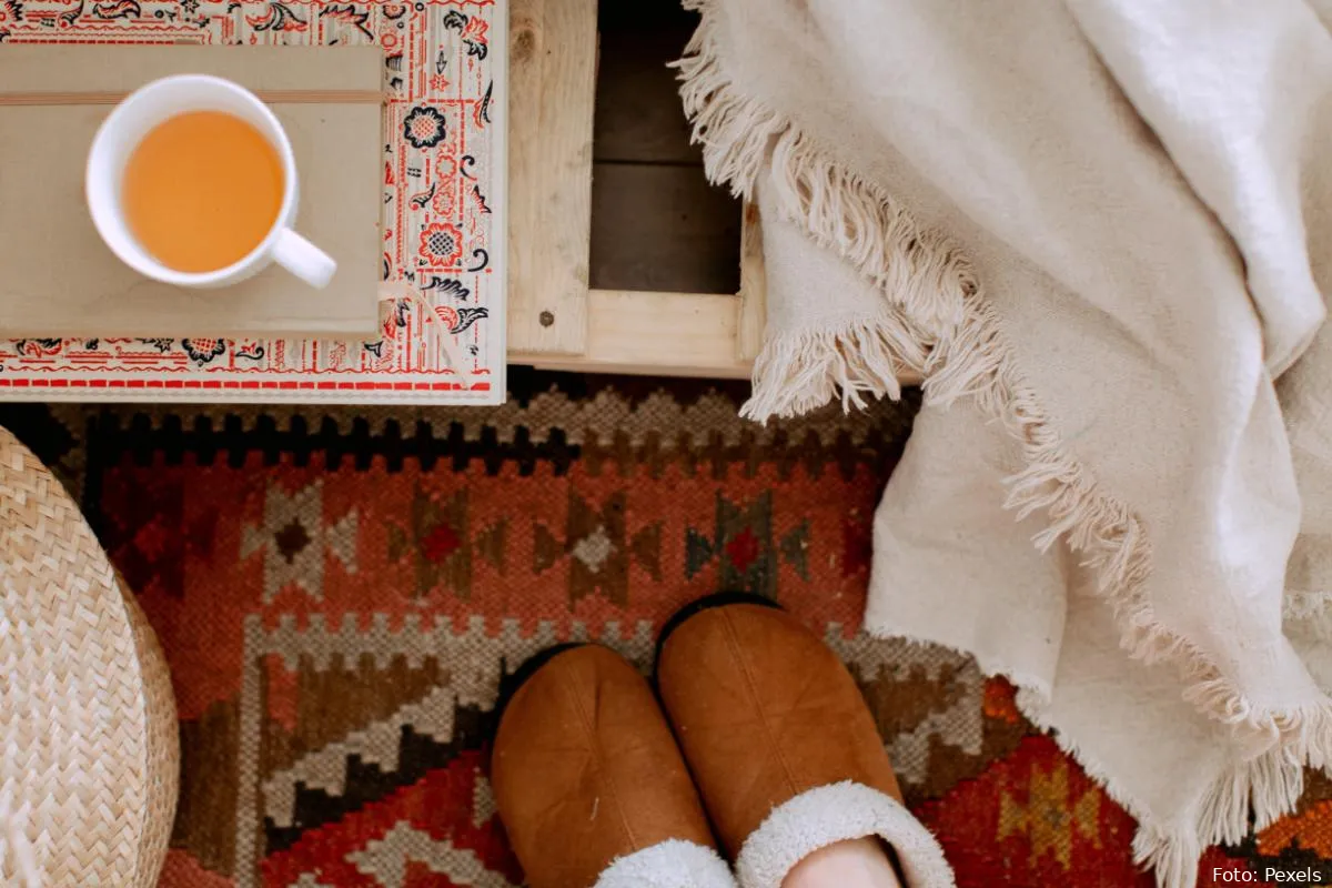 pantoffels deken thee winter