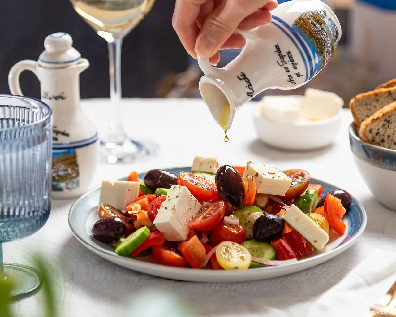 salade fetakaas olijven tomaten