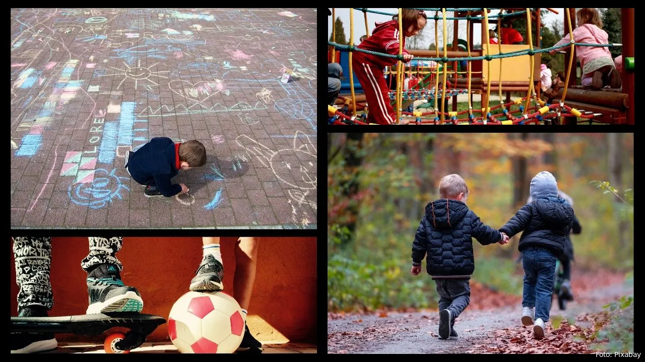 collagekinderen buitenspelen