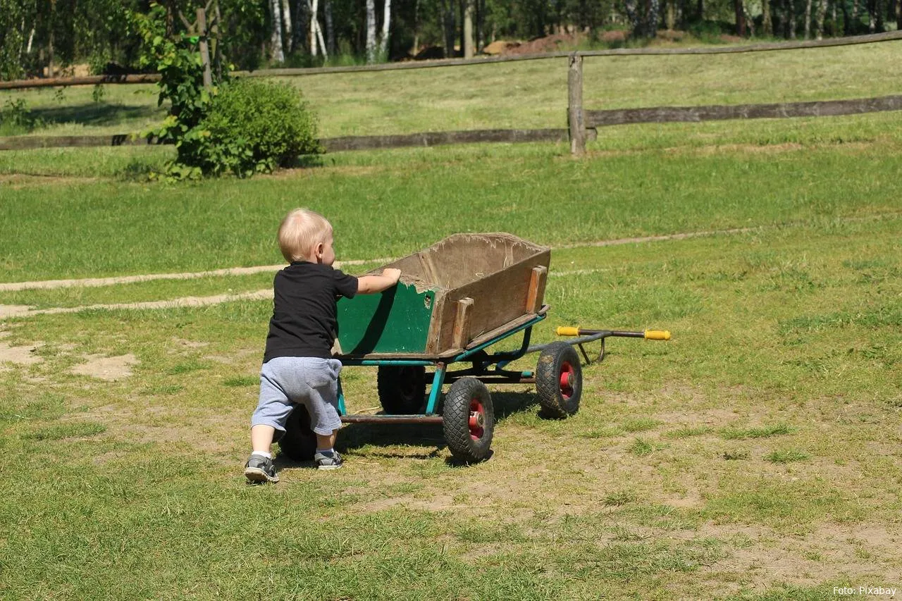 kale plekken in gazon gras kind buiten spelen