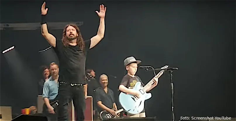 foo fighters with 7 yr old boy